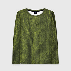 Лонгслив женский Мятая зеленая ткань, цвет: 3D-принт