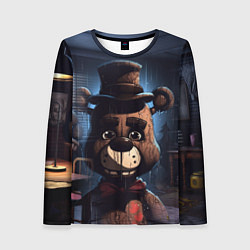 Лонгслив женский Фреди в шляпе, цвет: 3D-принт