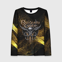 Лонгслив женский Baldurs Gate 3 logo gold black, цвет: 3D-принт