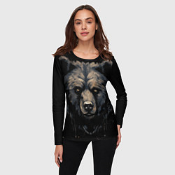 Лонгслив женский Крупный медведь, цвет: 3D-принт — фото 2