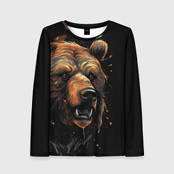 Лонгслив женский Бурый медведь, цвет: 3D-принт