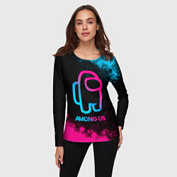 Лонгслив женский Among Us - neon gradient, цвет: 3D-принт — фото 2
