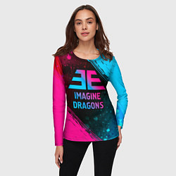 Лонгслив женский Imagine Dragons - neon gradient, цвет: 3D-принт — фото 2