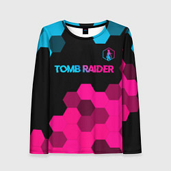 Лонгслив женский Tomb Raider - neon gradient: символ сверху, цвет: 3D-принт