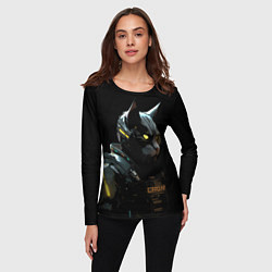 Лонгслив женский Кот робот, цвет: 3D-принт — фото 2
