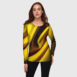 Лонгслив женский Желтая футболка, цвет: 3D-принт — фото 2