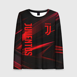 Женский лонгслив Juventus black red logo
