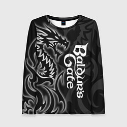 Лонгслив женский Балдурс гейт 3 - черный дракон, цвет: 3D-принт