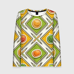 Женский лонгслив Fruits and berries pattern