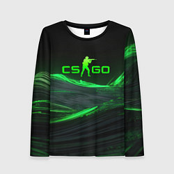 Лонгслив женский CSGO neon green logo, цвет: 3D-принт