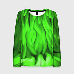 Лонгслив женский Зеленая абстрактная текстура, цвет: 3D-принт