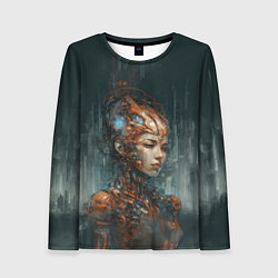 Лонгслив женский Роботизированная девушка-киборг, цвет: 3D-принт