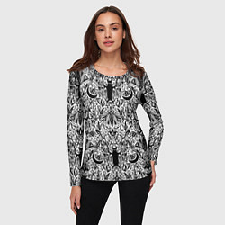 Лонгслив женский Bats and moths - gothic pattern, цвет: 3D-принт — фото 2