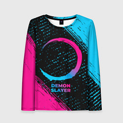Лонгслив женский Demon Slayer - neon gradient, цвет: 3D-принт