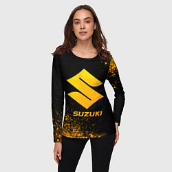 Лонгслив женский Suzuki - gold gradient, цвет: 3D-принт — фото 2
