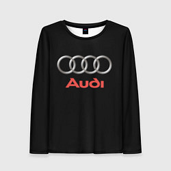 Лонгслив женский Audi sport на чёрном, цвет: 3D-принт