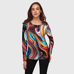 Лонгслив женский Поток красок, цвет: 3D-принт — фото 2