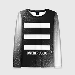 Лонгслив женский OneRepublic glitch на темном фоне, цвет: 3D-принт