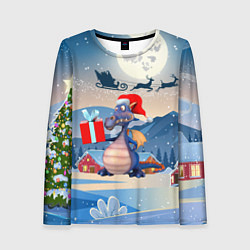 Женский лонгслив Новогодний дракон 2024