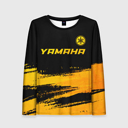 Лонгслив женский Yamaha - gold gradient: символ сверху, цвет: 3D-принт