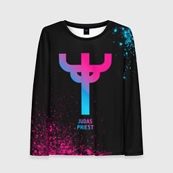 Лонгслив женский Judas Priest - neon gradient, цвет: 3D-принт