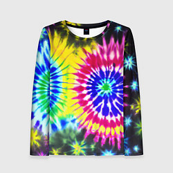 Женский лонгслив Colorful floral composition - tie-dye