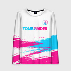 Лонгслив женский Tomb Raider neon gradient style посередине, цвет: 3D-принт