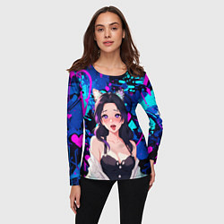 Лонгслив женский Шинобу ахегао, цвет: 3D-принт — фото 2