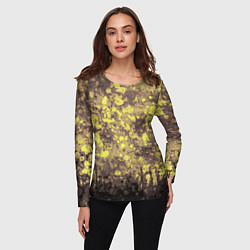 Лонгслив женский Грязно-желтая осень, цвет: 3D-принт — фото 2