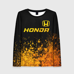 Лонгслив женский Honda - gold gradient посередине, цвет: 3D-принт