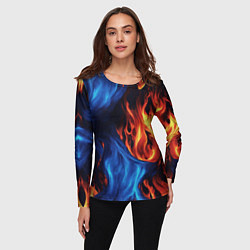 Лонгслив женский Огонь и вода как две стихии, цвет: 3D-принт — фото 2