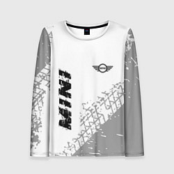 Лонгслив женский Mini speed на светлом фоне со следами шин вертикал, цвет: 3D-принт