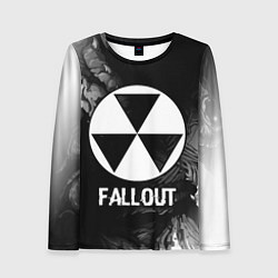 Лонгслив женский Fallout glitch на темном фоне, цвет: 3D-принт