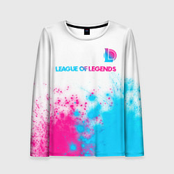 Лонгслив женский League of Legends neon gradient style посередине, цвет: 3D-принт
