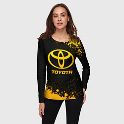 Лонгслив женский Toyota - gold gradient, цвет: 3D-принт — фото 2