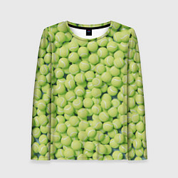 Лонгслив женский Много теннисных мячей, цвет: 3D-принт