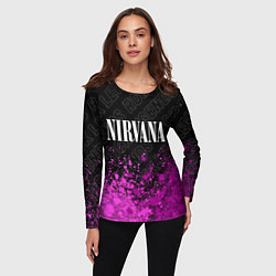 Лонгслив женский Nirvana rock legends посередине, цвет: 3D-принт — фото 2