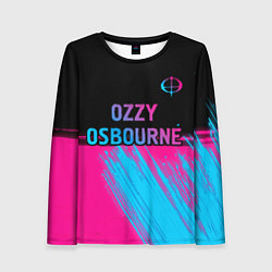 Лонгслив женский Ozzy Osbourne - neon gradient посередине, цвет: 3D-принт