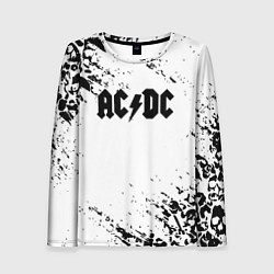 Женский лонгслив ACDC rock collection краски черепа