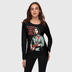 Лонгслив женский Че Гевара с гитарой, цвет: 3D-принт — фото 2