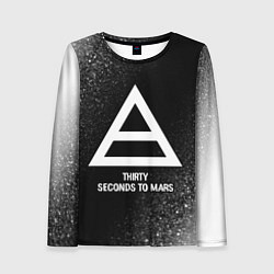 Лонгслив женский Thirty Seconds to Mars glitch на темном фоне, цвет: 3D-принт