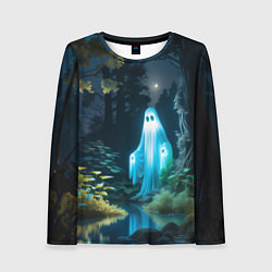 Лонгслив женский Призрак в лесу у воды, цвет: 3D-принт