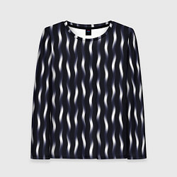 Женский лонгслив Переливающиеся полосы чёрно-фиолетовый