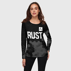 Лонгслив женский Rust glitch на темном фоне посередине, цвет: 3D-принт — фото 2