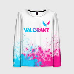 Лонгслив женский Valorant neon gradient style посередине, цвет: 3D-принт