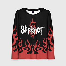 Лонгслив женский Slipknot в огне, цвет: 3D-принт
