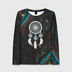 Женский лонгслив Ловец снов и чёрный мыльный пузырь