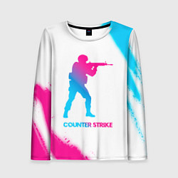 Лонгслив женский Counter Strike neon gradient style, цвет: 3D-принт