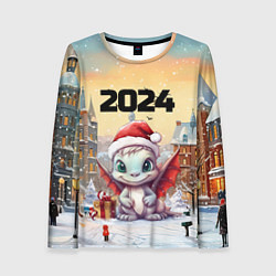 Женский лонгслив Дракон новогодней ночи 2024