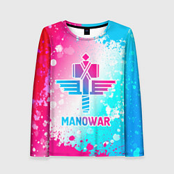 Лонгслив женский Manowar neon gradient style, цвет: 3D-принт